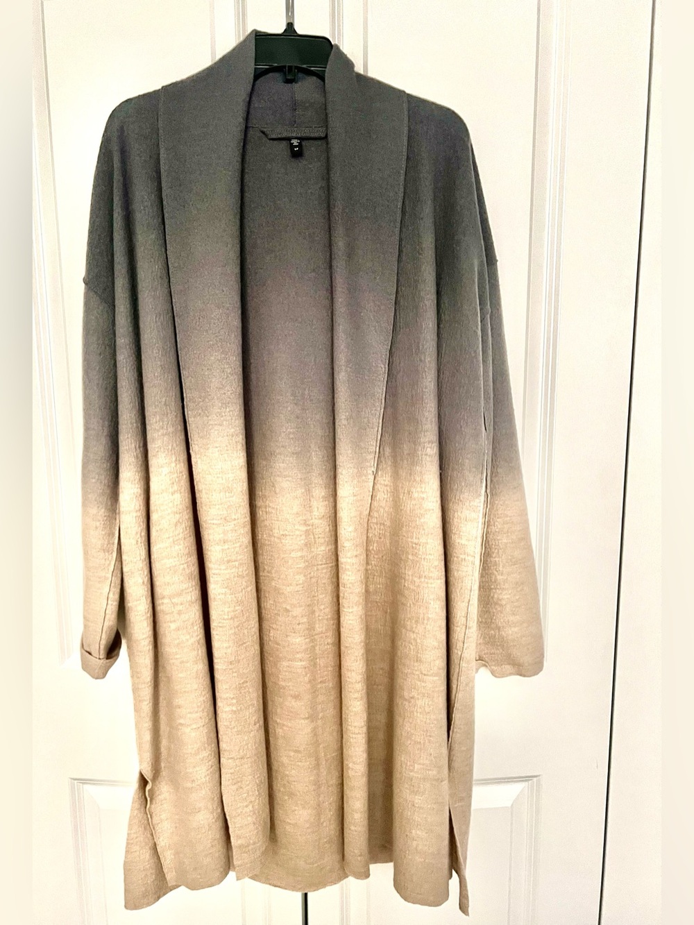 Eileen Fisher Ombre Boiled Wool Open Coat, Size Small - Picture 4 of 14